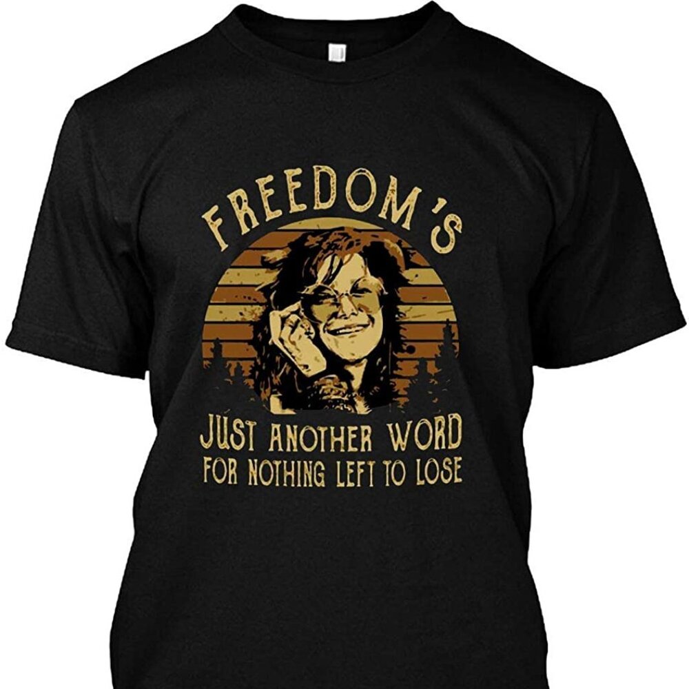 Janis Joplin T-Shirt Freedoms Just Another Word Music Vintage Rock Tee 96